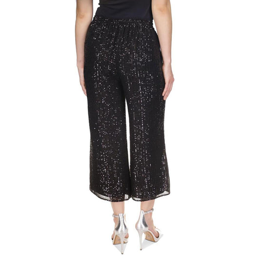 Women's Sequin Cropped Wide-Leg Pants, Regular & Petite