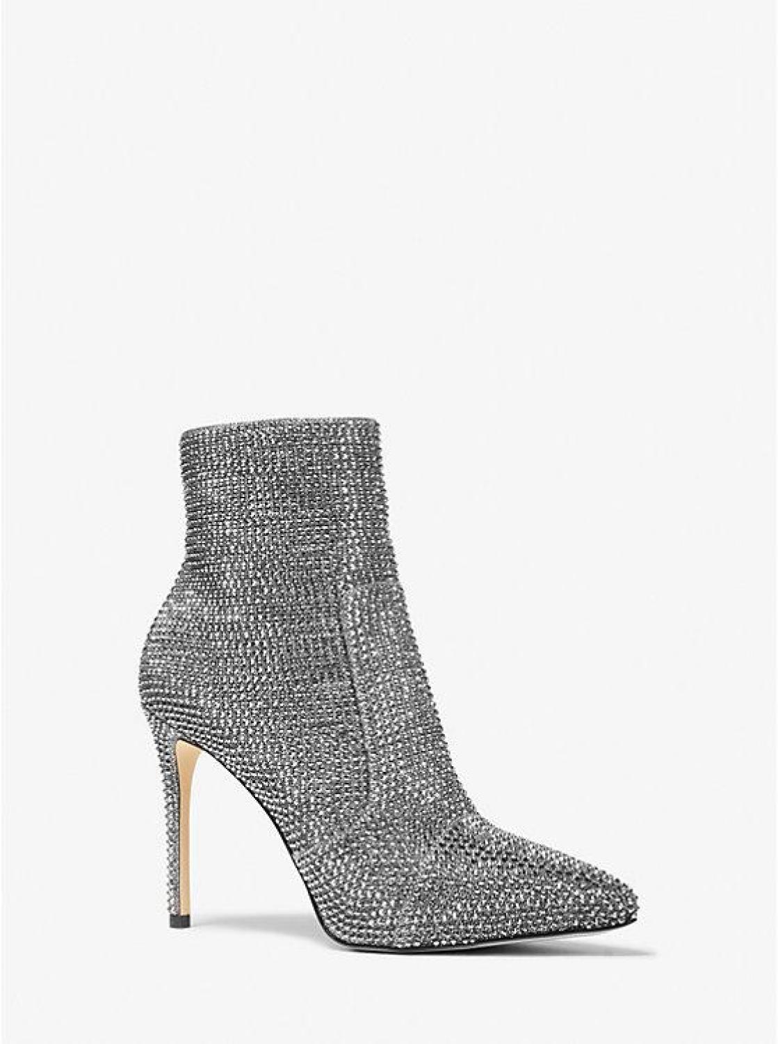 Rue Embellished Glitter Chain-Mesh Boot