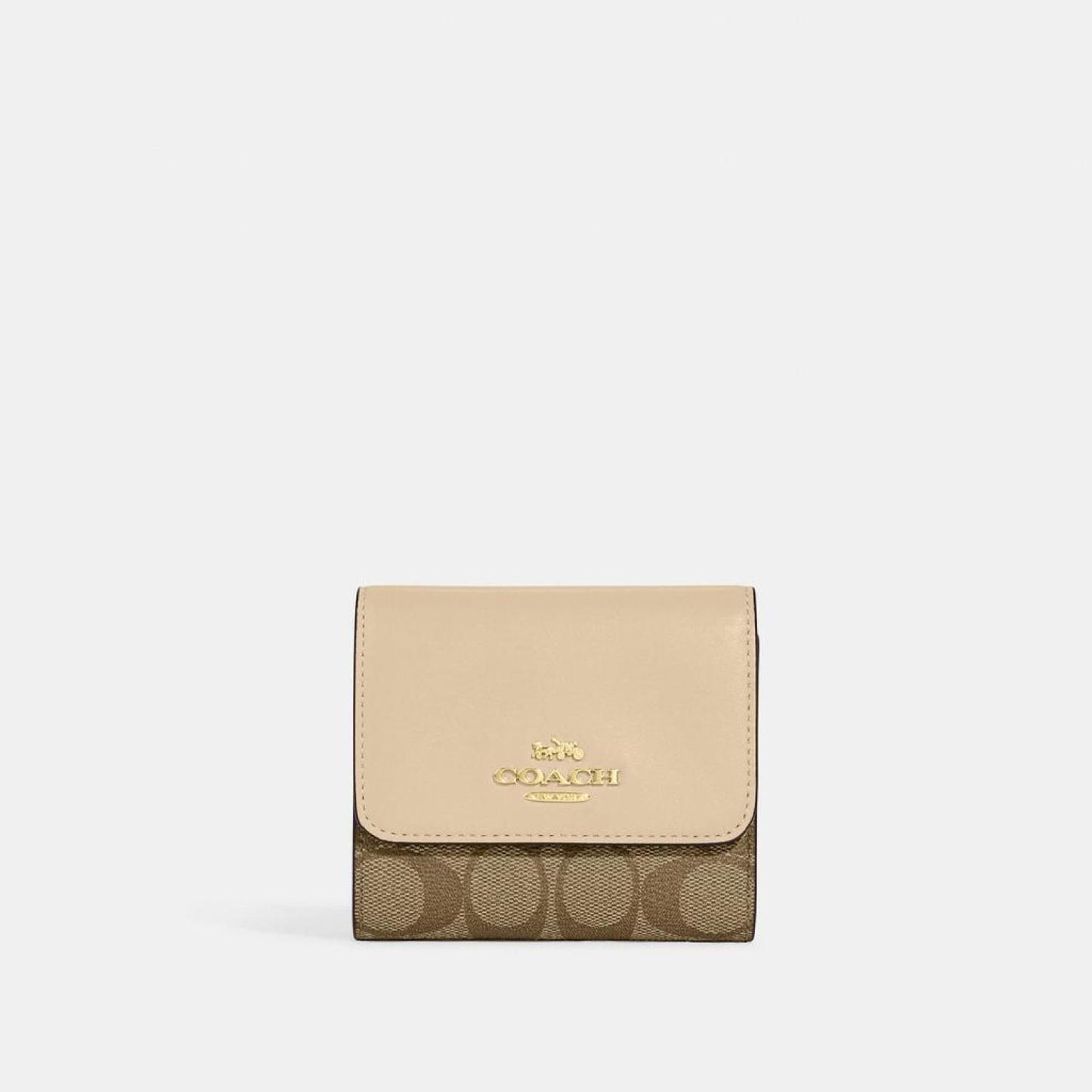 Coach Outlet Small Trifold Wallet In Blocked Signature Canvas