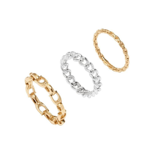 Signature Chain Ring Set, 3 Piece