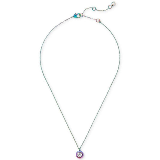 Gold-Tone White-Framed Imitation Pearl Pendant Necklace, 16" + 3" extender