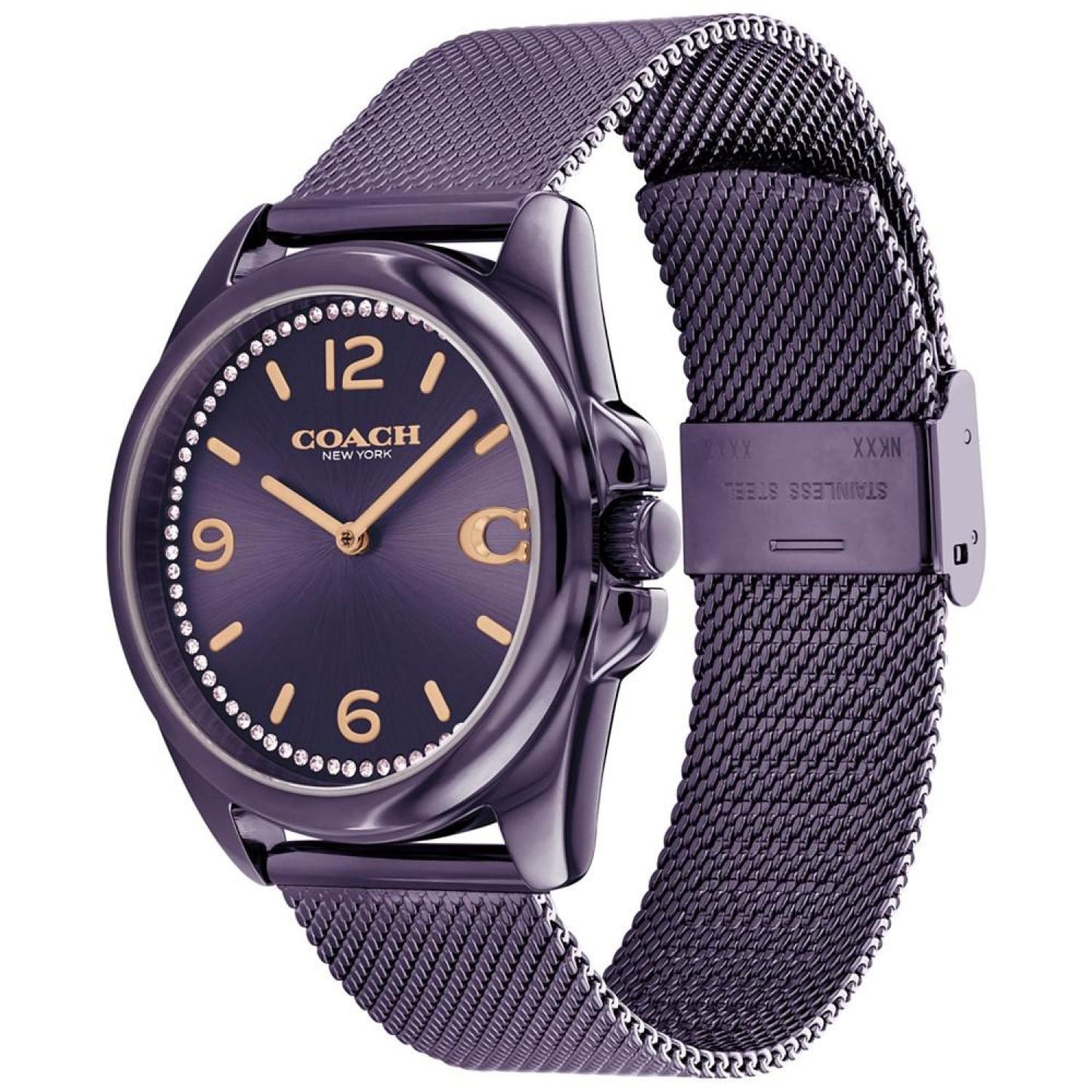Women's Greyson Quartz Violet-Tone Stainless Steel Mesh Bracelet Watch 36mm