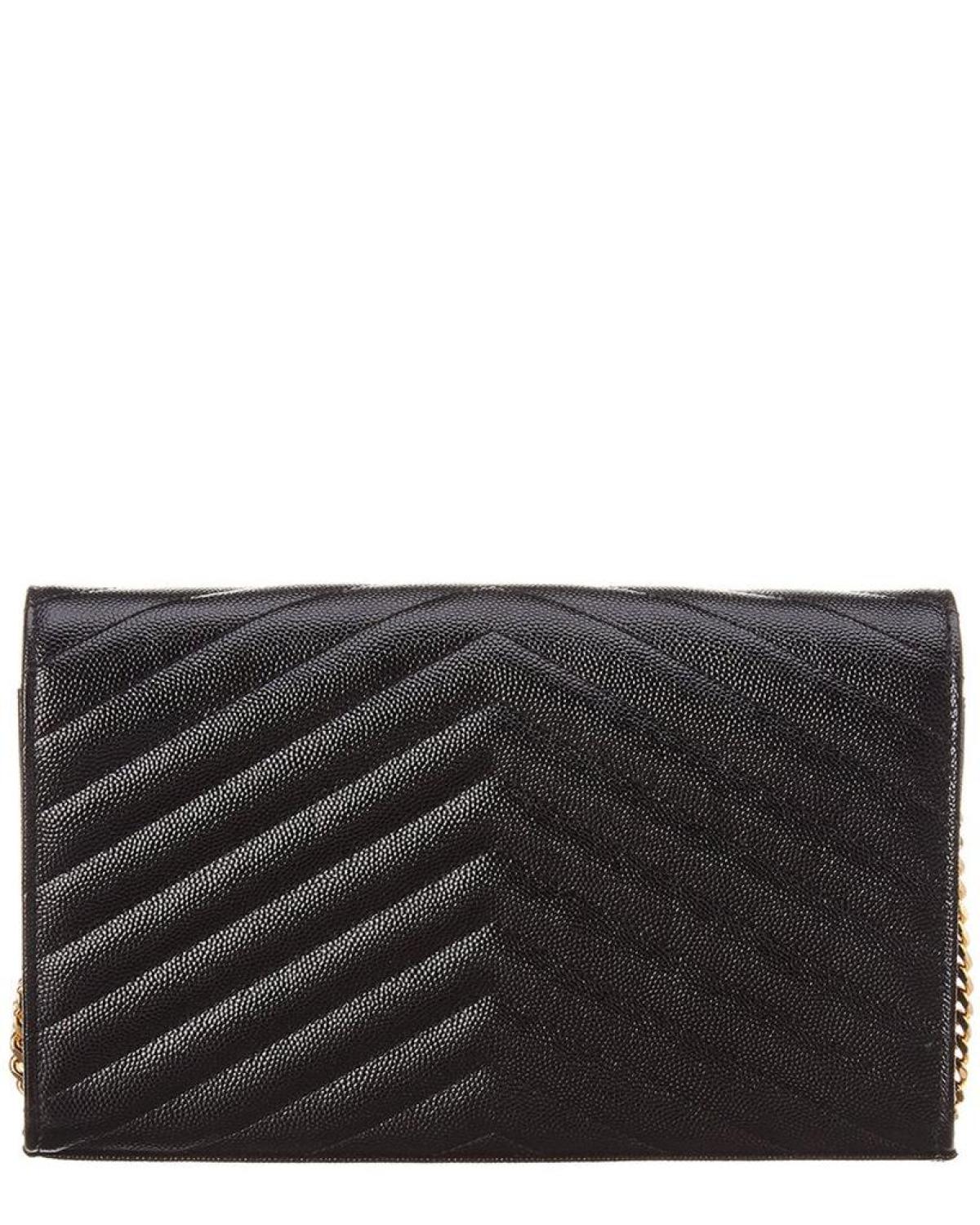Saint Laurent Monogram Matelasse Leather Wallet On Chain
