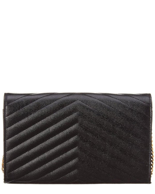 Saint Laurent Monogram Matelasse Leather Wallet On Chain
