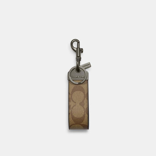 Coach Outlet Loop Key Fob In Signature Canvas