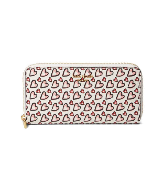 Morgan Valentines Heart Printed Zip Around Continental Wallet