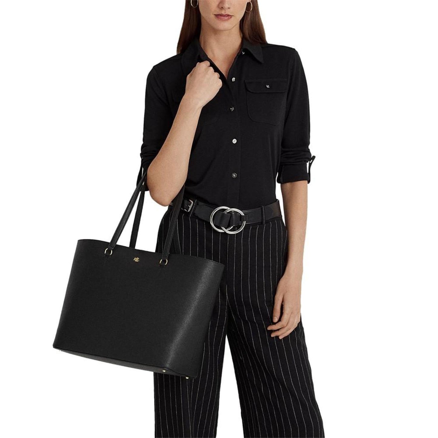Karly Crosshatch Leather Large Tote