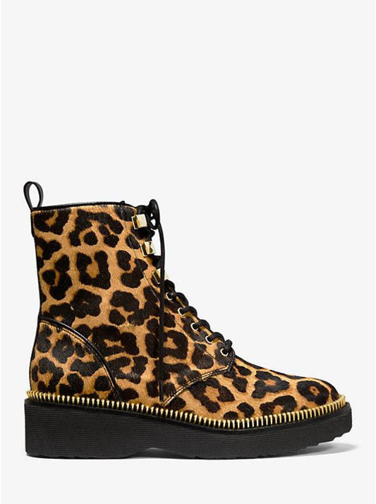 Haskell Leopard Calf Hair Combat Boot