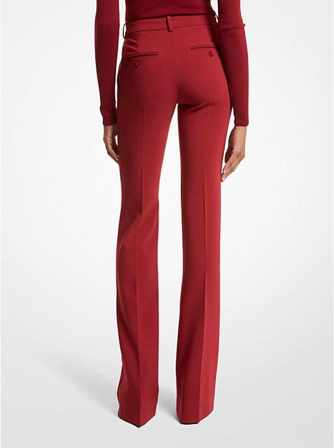 Haylee Stretch Pebble Crepe Flared Trousers