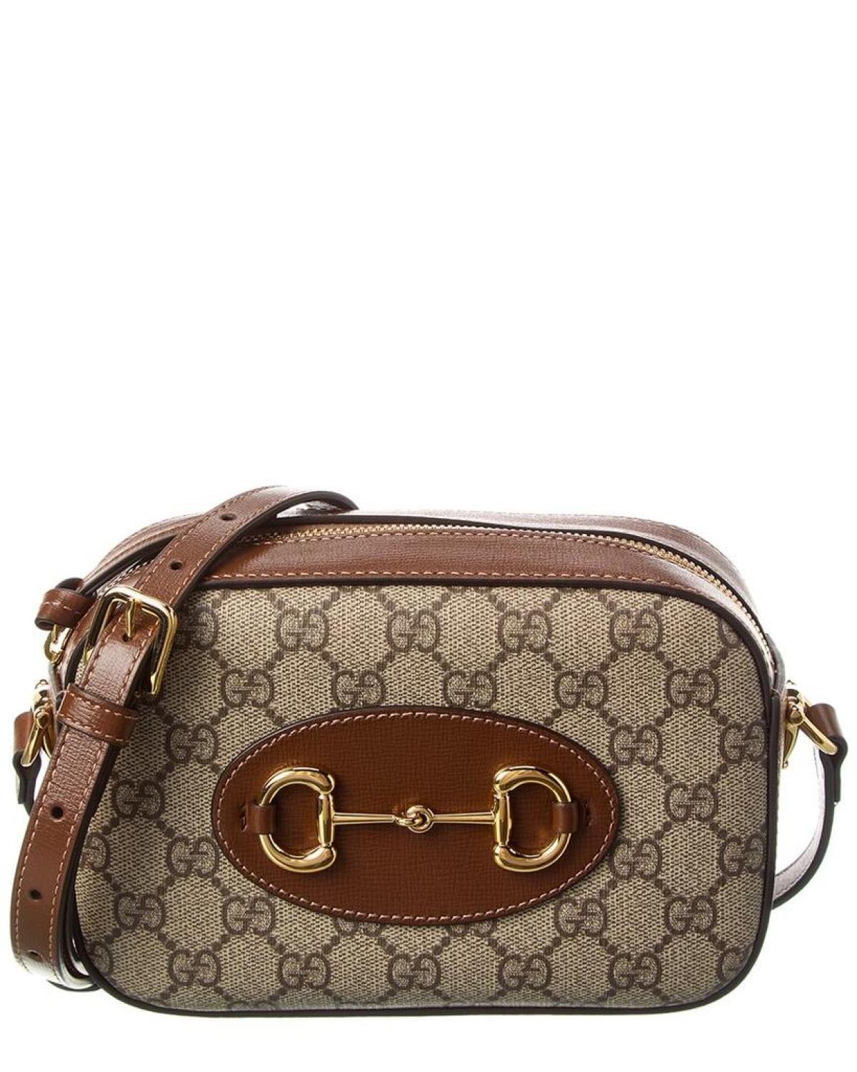 Gucci Horsebit 1955 Small GG Supreme Canvas Leather Shoulder Bag