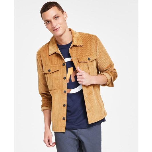 Men's Slim-Fit Stretch Corduroy Shirt Jacket