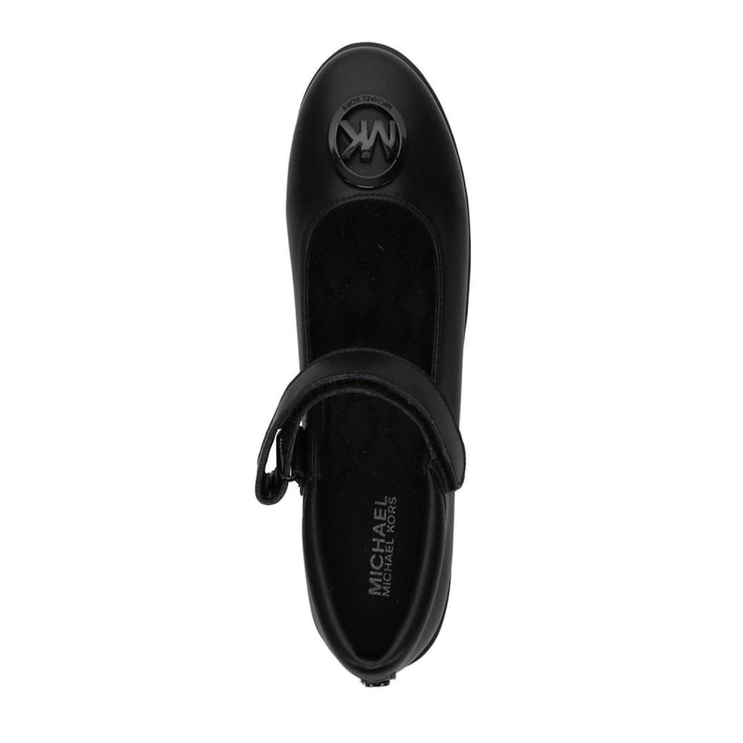 Little Girls Amber Aiden Logo Detail Leather Mary Janes
