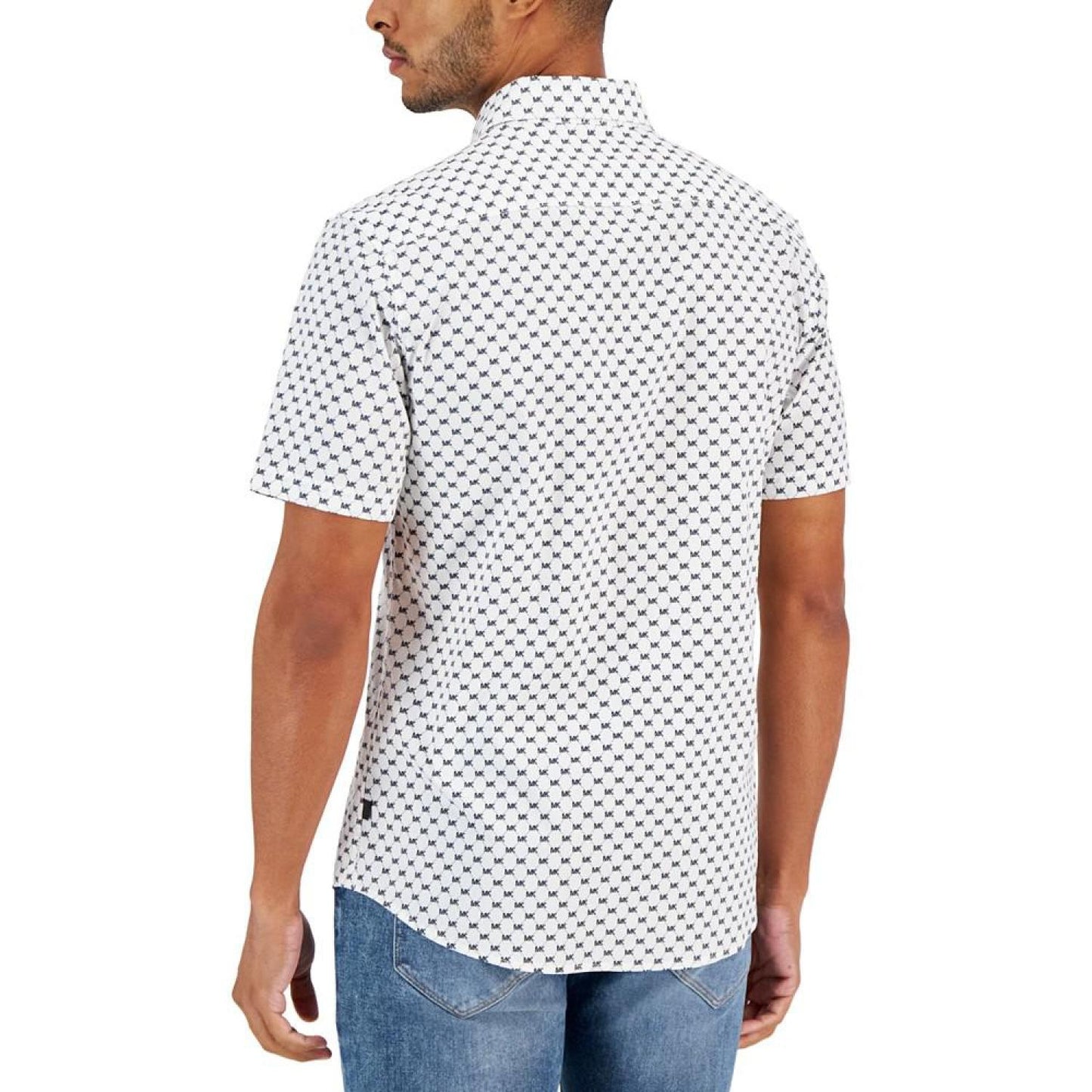 Men's Slim-Fit Stretch Logo-Print Shirt