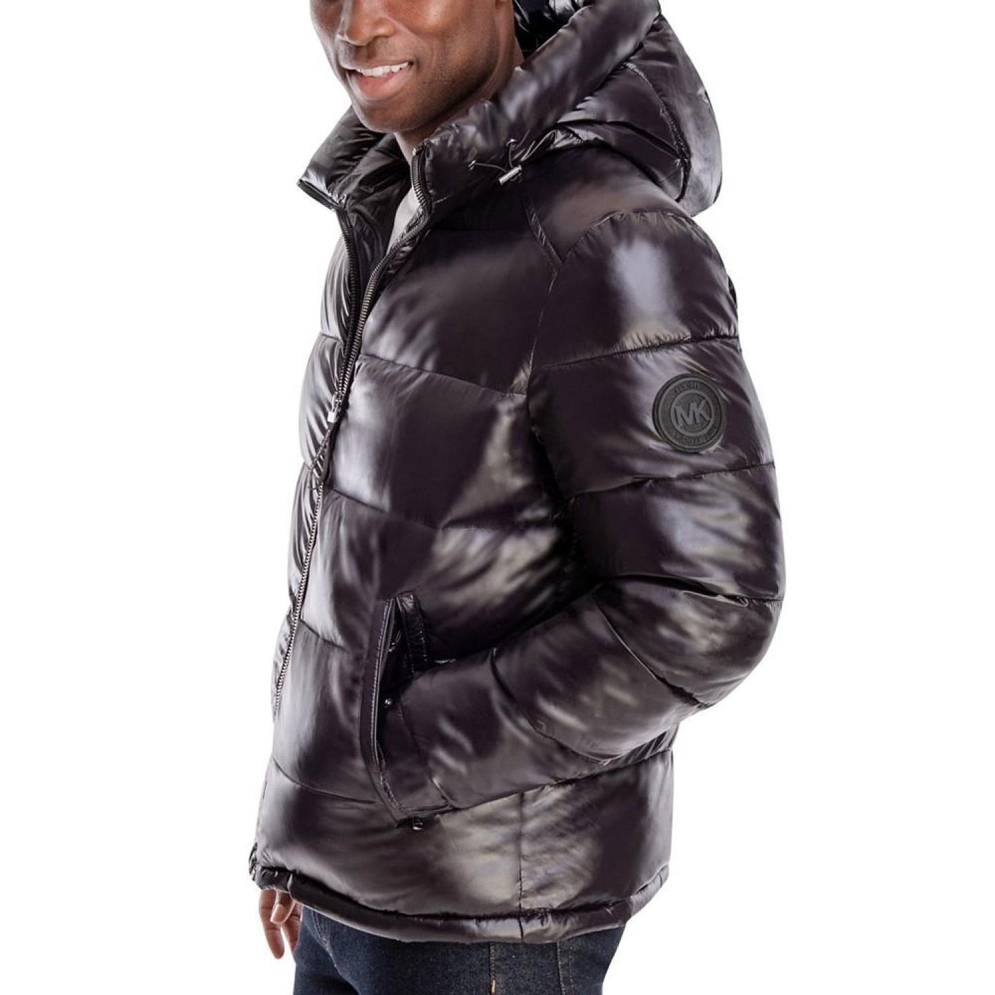 Men's Shiny Hooded Puffer Jacket, Created for Macy's