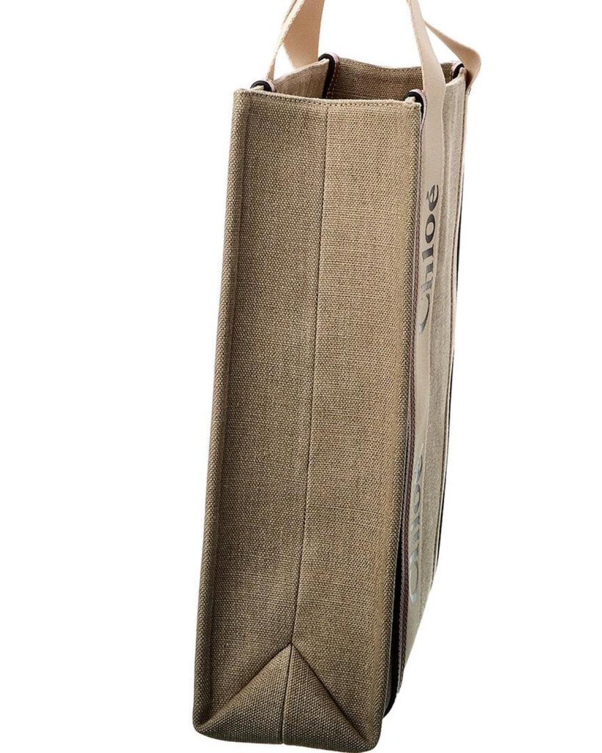 Chloé Woody N/S Canvas & Leather Tote