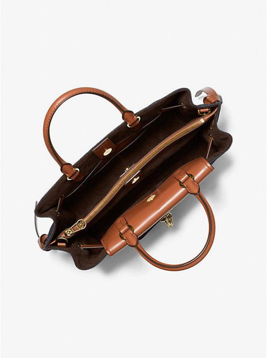 Hamilton Legacy Large Denim and Leather Belted Satchel