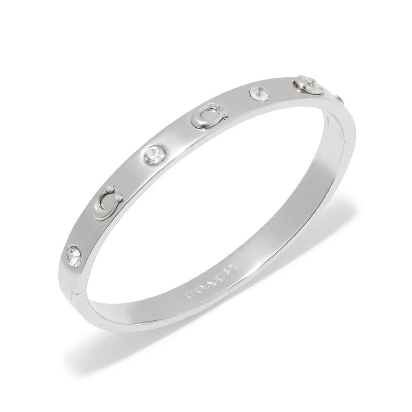 Boxed Faux Stone Signature Sculpted C Bangle Bracelet