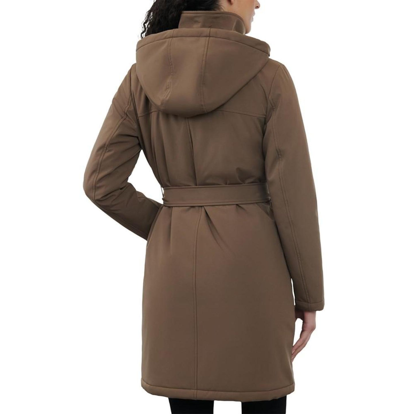 Women's Hooded Belted Raincoat, Created for Macy's