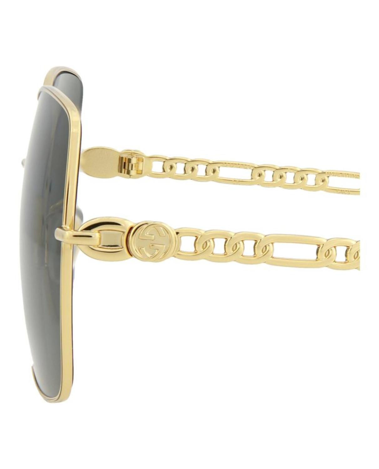 Square-Frame Metal Sunglasses