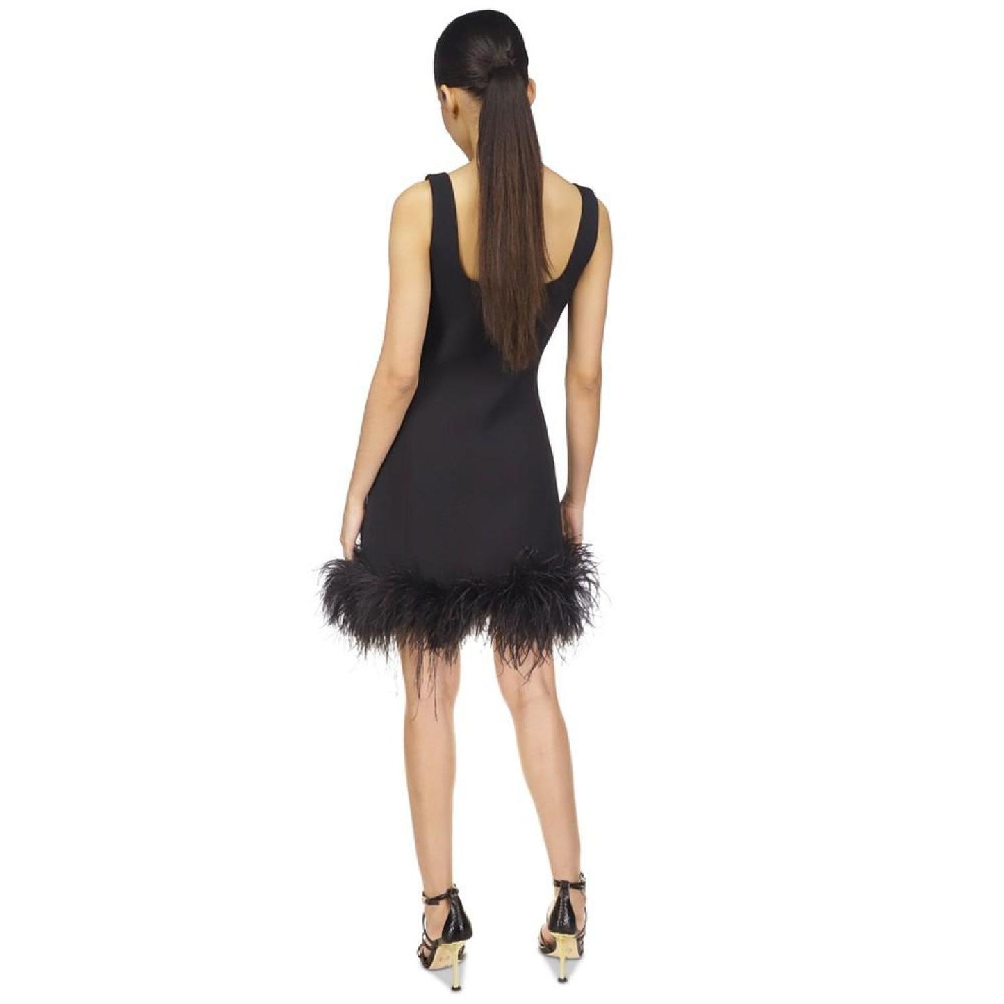 Women's Feather-Trim Mini Dress