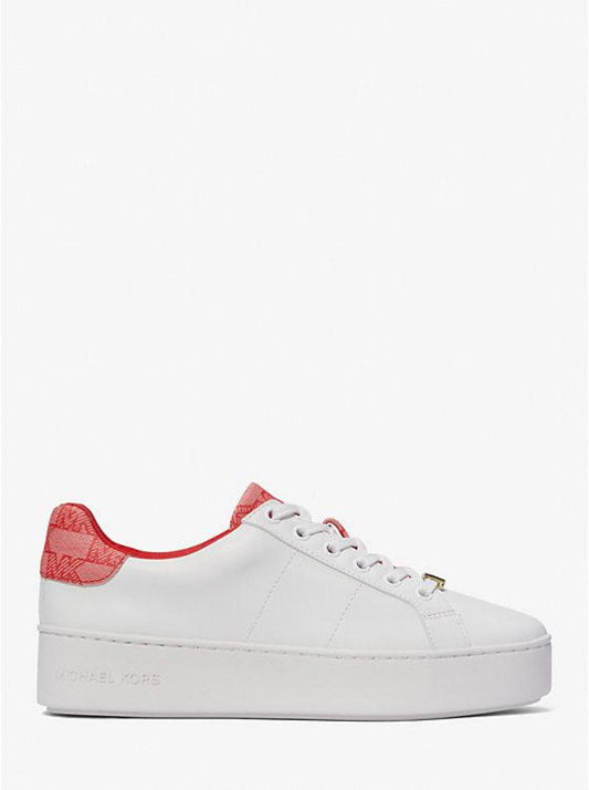 Poppy Faux Leather and Logo Sneaker