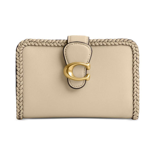 Braided Leather Trim Tabby Medium Wallet