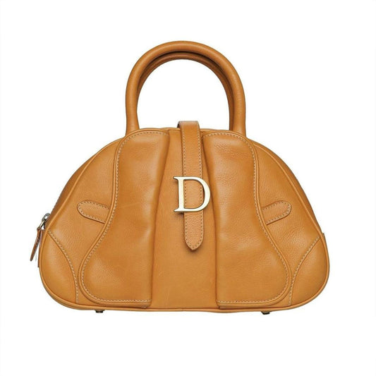 Tan Leather Small Bowler Bag