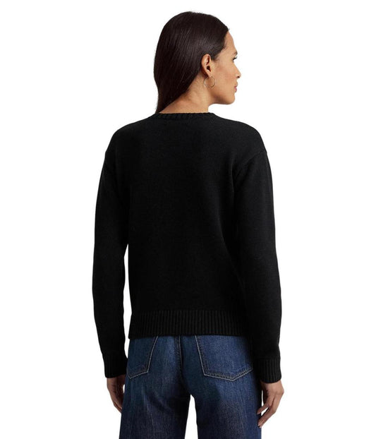 Intarsia-Knit Crest Cotton-Blend Sweater