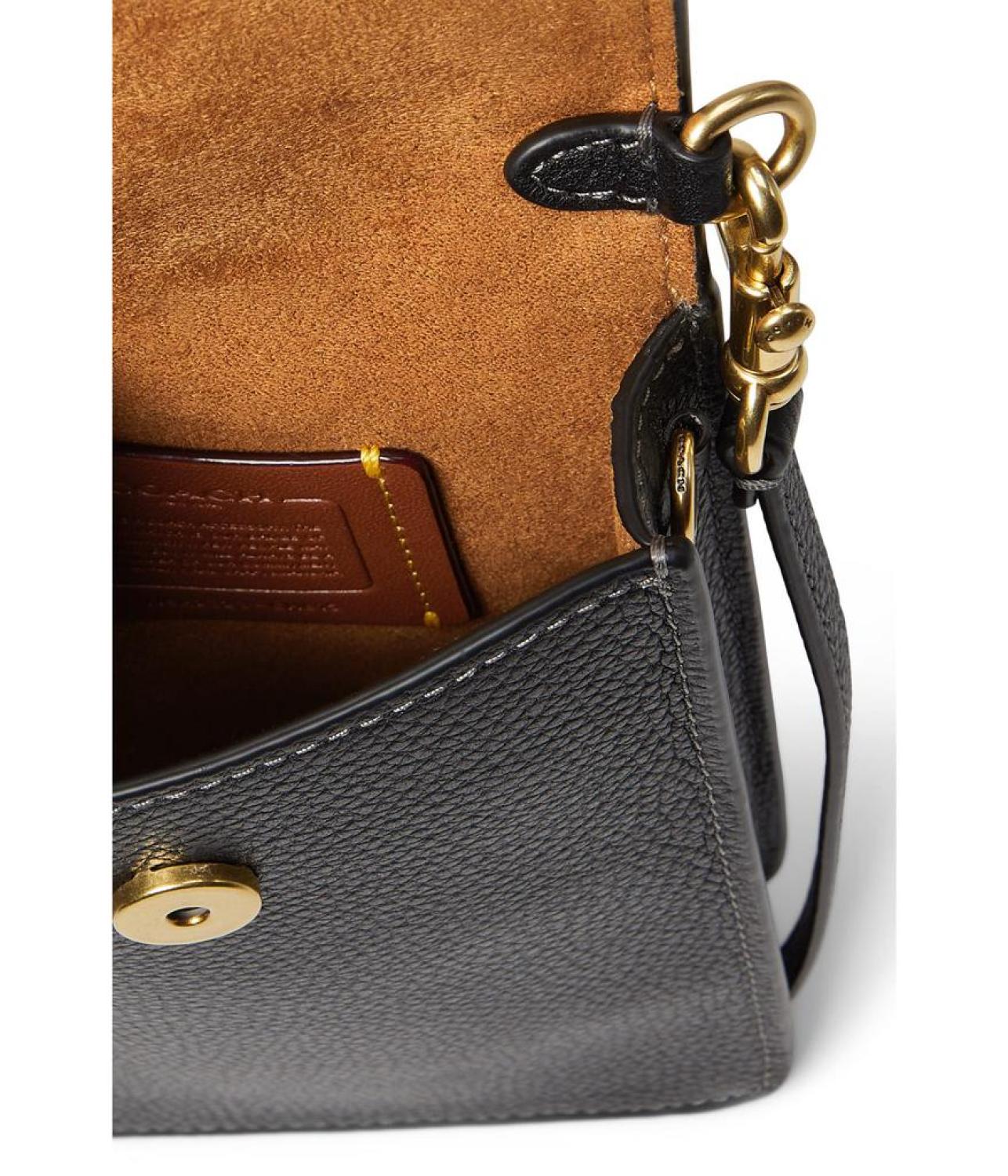 Polished Pebble Leather Phone Crossbody