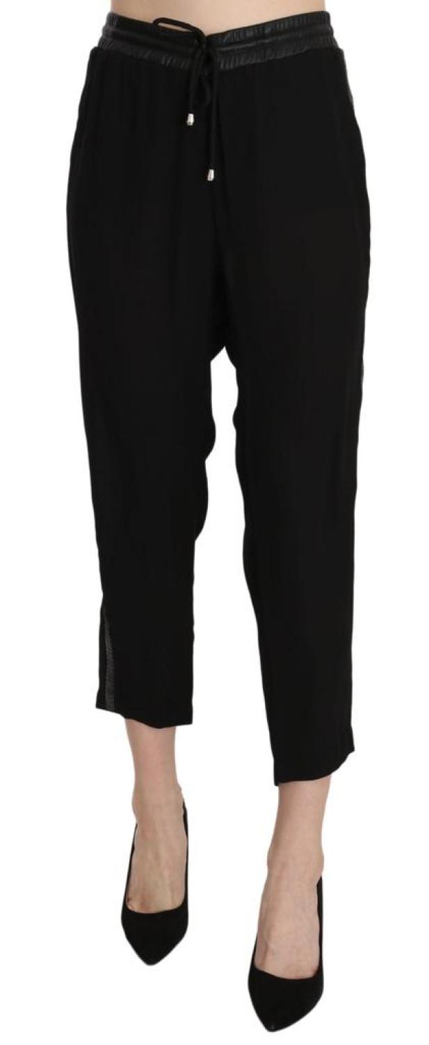 Guess Polyester High Waist Cropped Trousers Women's Pants