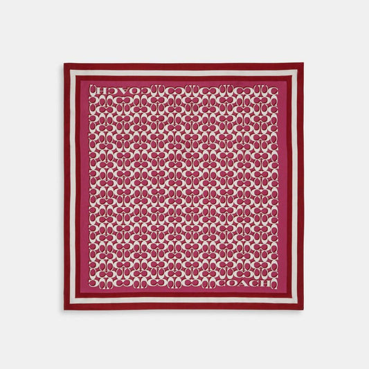 Coach Outlet Signature Print Silk Square Scarf