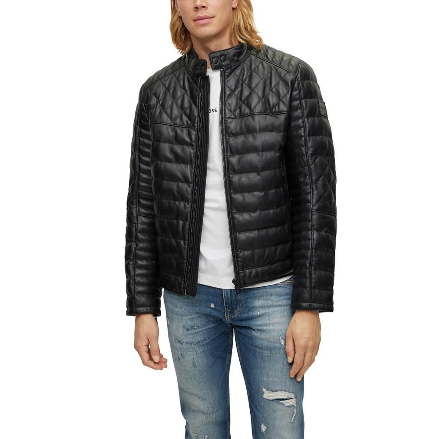 Men's Nappa Leather Stand Collar Jacket