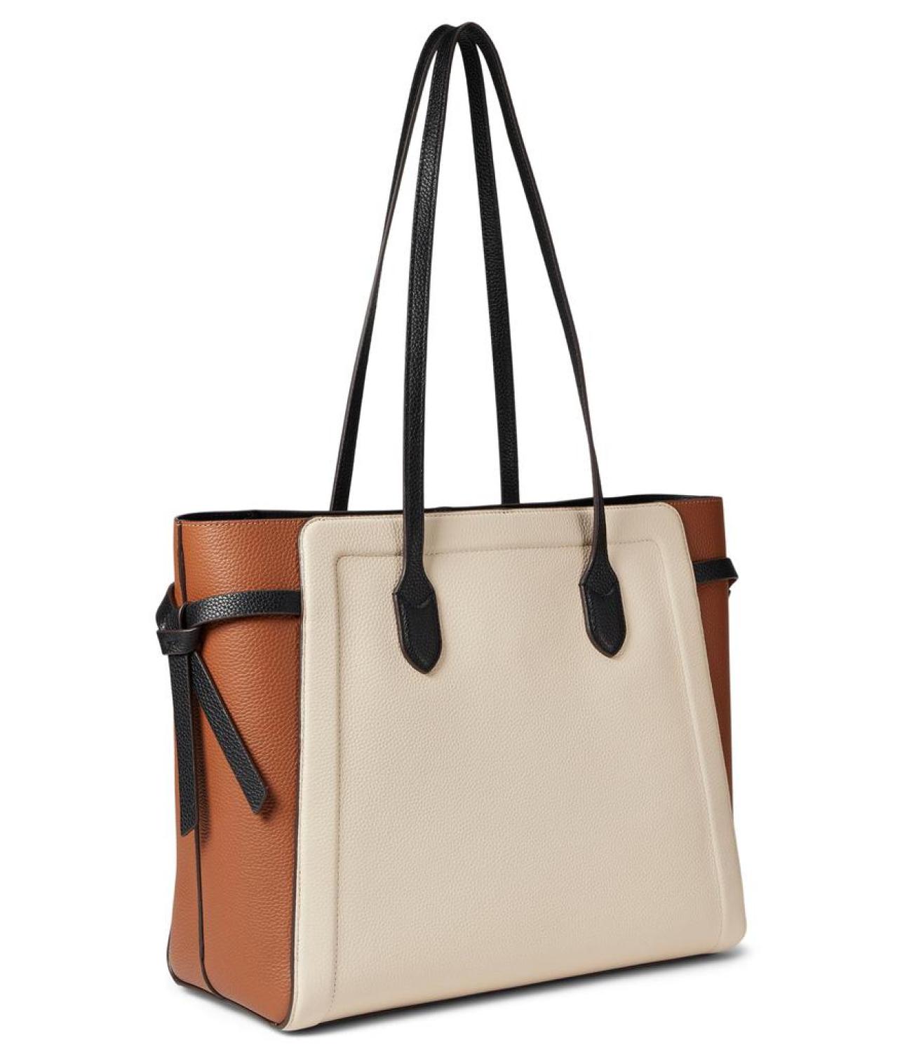 Knott Color-Blocked Pebbled Leather Large Tote
