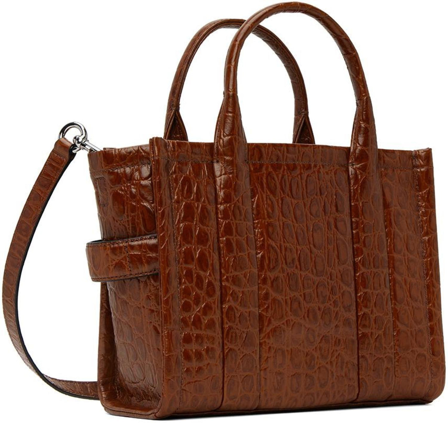 Brown 'The Croc-Embossed Small' Tote
