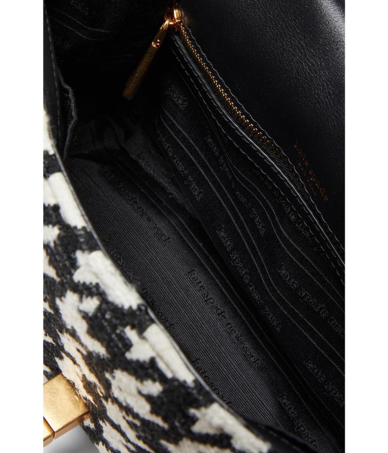 Evelyn Sequin Houndstooth Fabric Medium Convertible Shoulder Bag