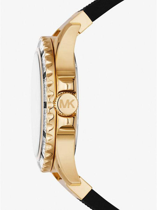Oversized Everest Pavé Gold-Tone and Silicone Watch
