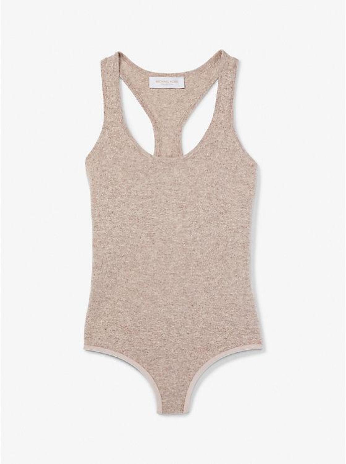 Stretch Cashmere Scoop-Neck Bodysuit