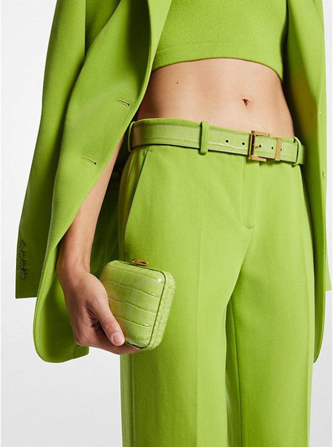 Tina Mini Crocodile Embossed Leather Minaudiere