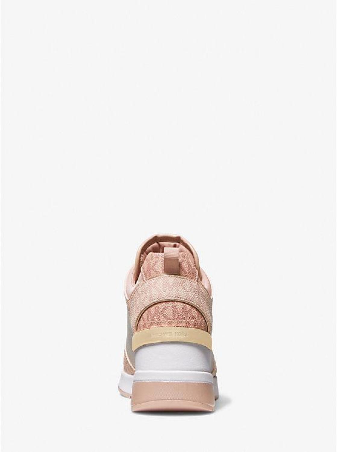 Georgie Color-Block Logo and Leather Trainer