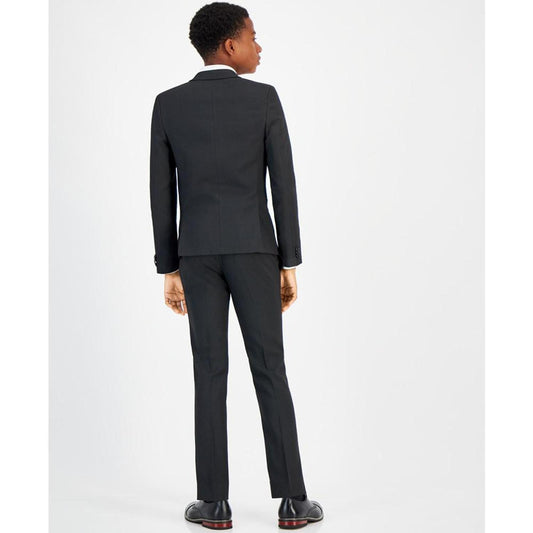 Big Boys Silver 2 Piece Slim Fit Stretch Suit