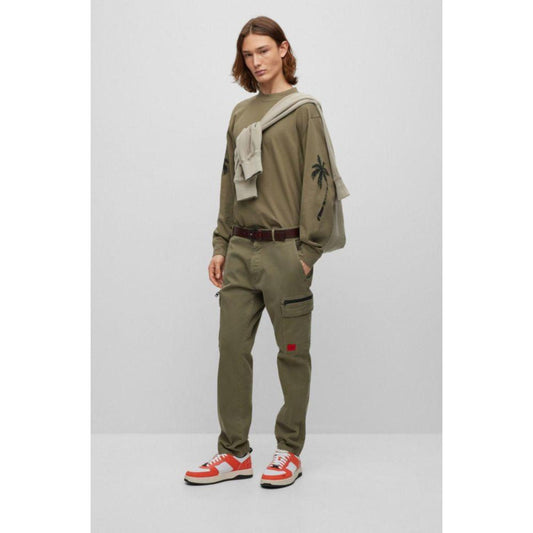 Cotton-terry relaxed-fit hoodie with logo patch