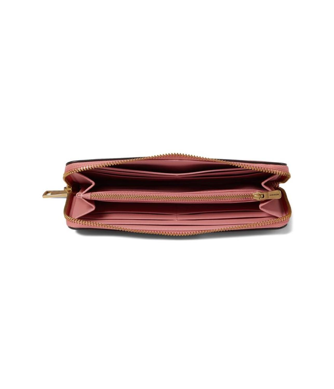 Smooth Leather Slim Accordion Zip