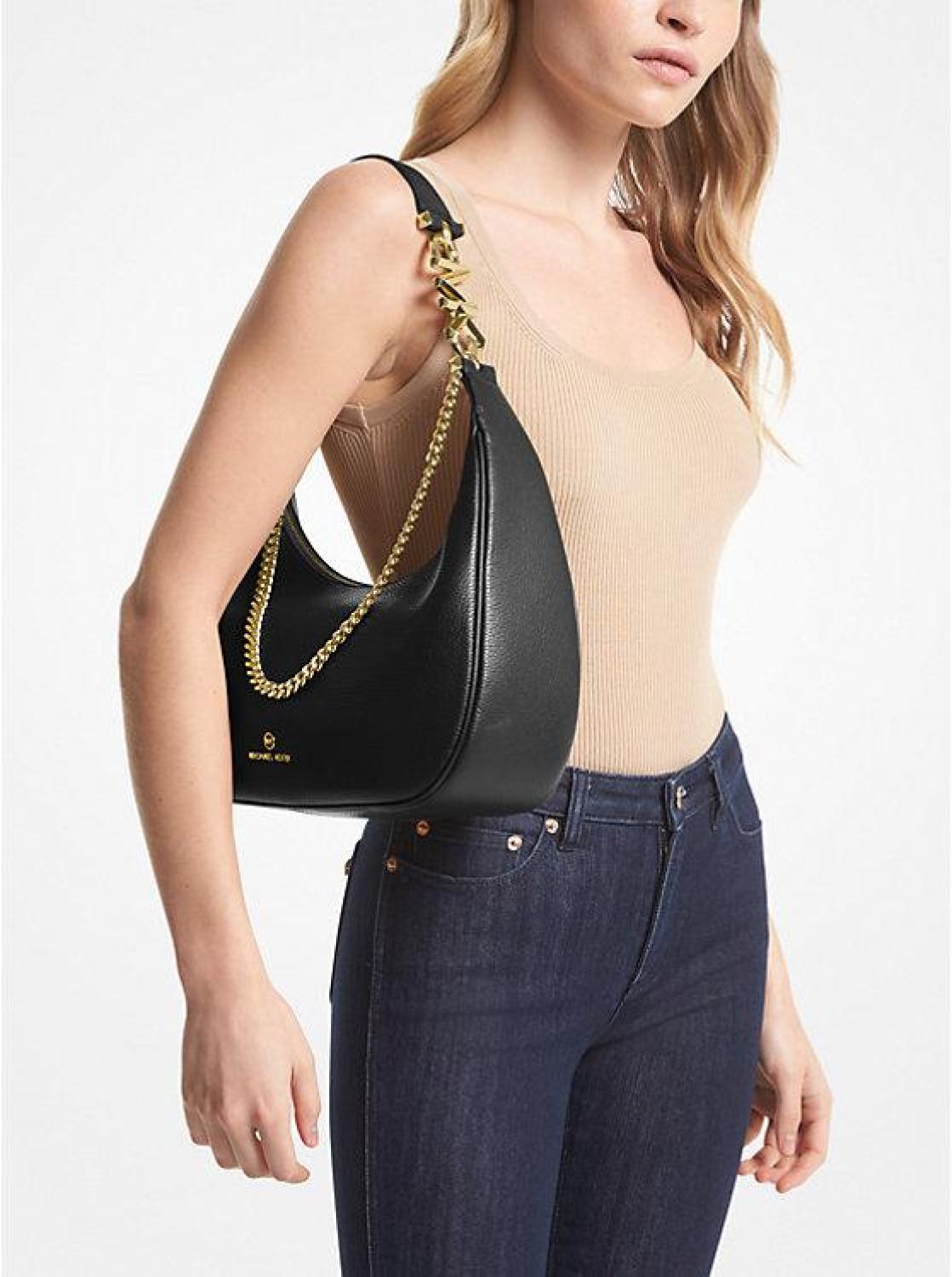 Piper Large Pebbled Leather Shoulder Bag