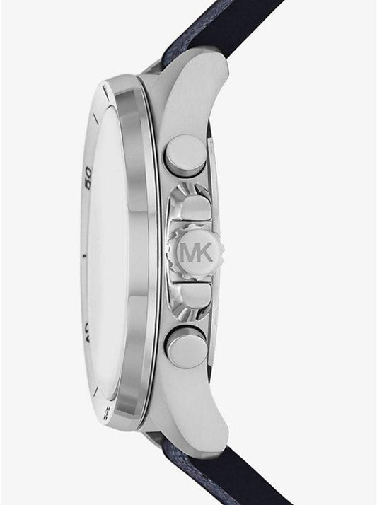 Oversized Brecken Logo and Silver-Tone Watch