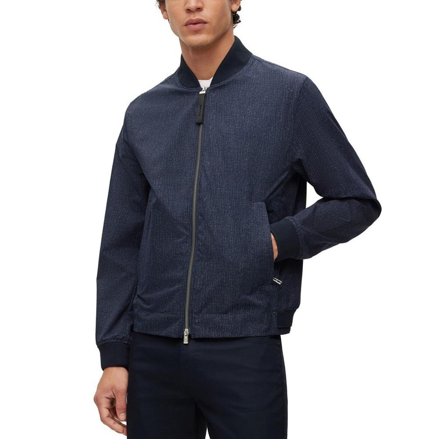 Men's Slim-Fit Jacket in Performance-Stretch Water-Repellent Fabric