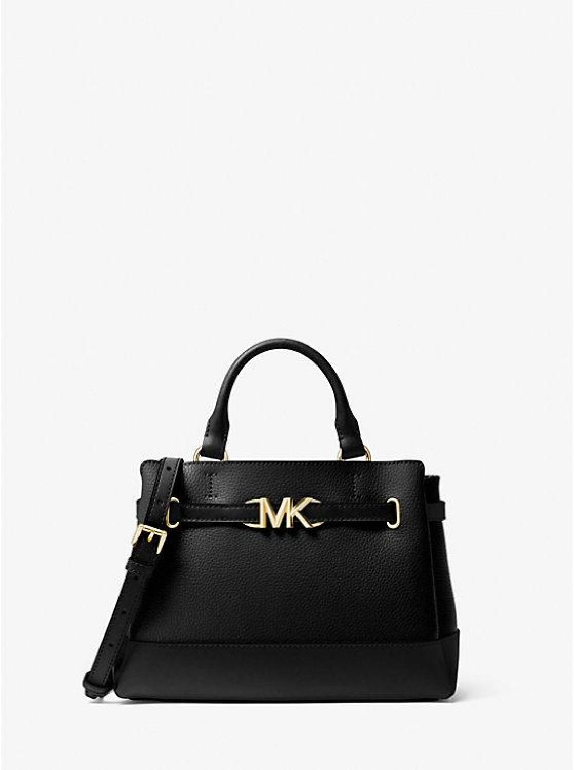 Reed Small Two-Tone Pebbled Leather Belted Satchel