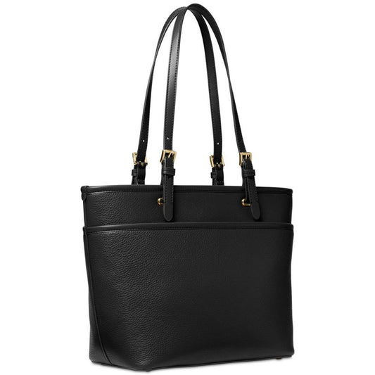 Medium Leather Top Zip Pocket Tote