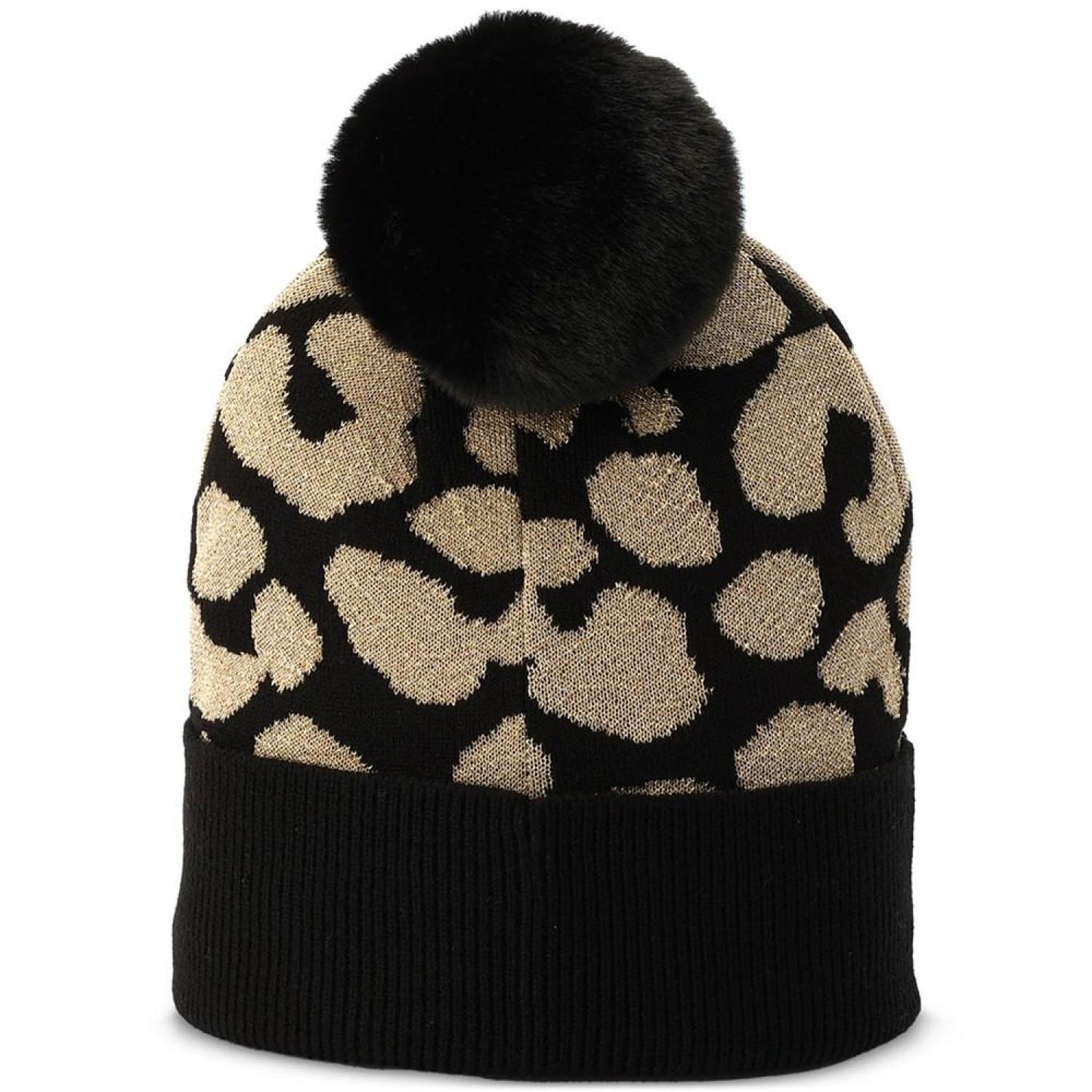 Women's Metallic Leopard-Print Beanie