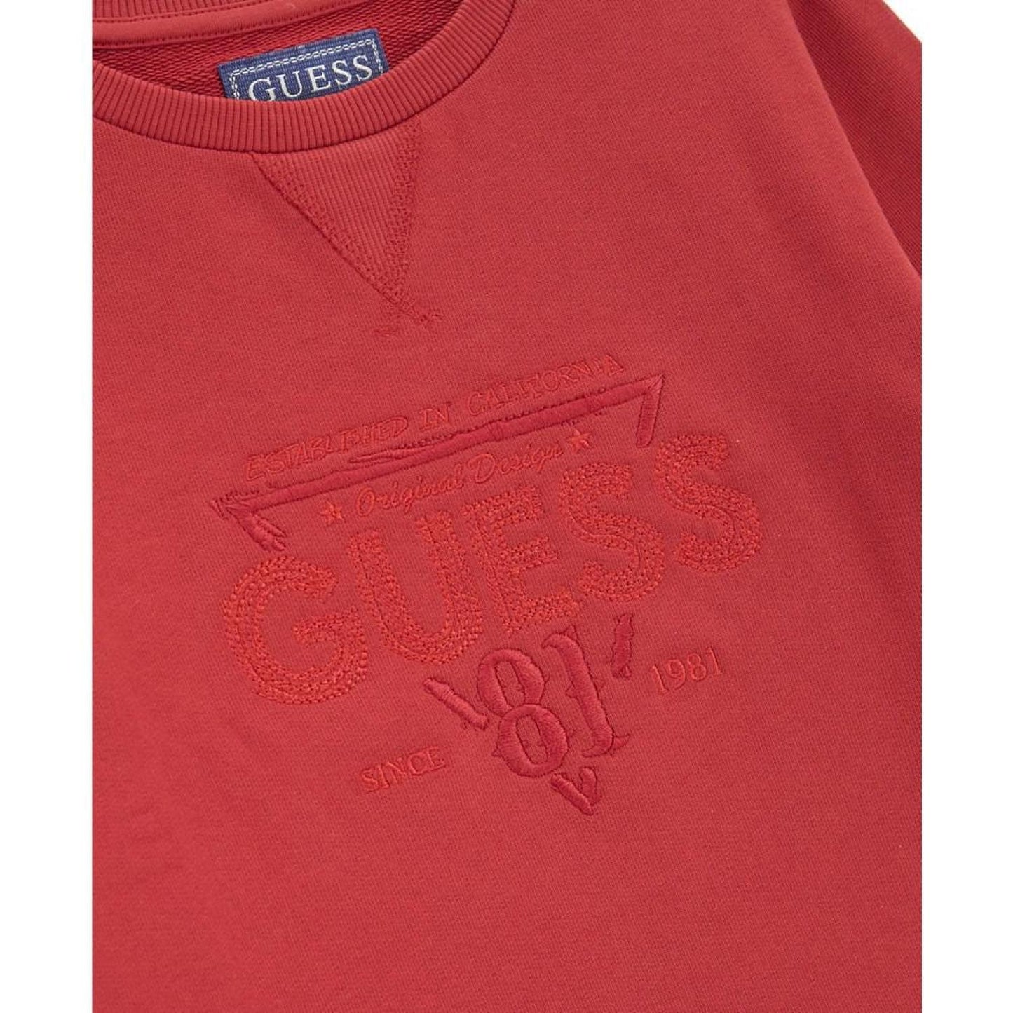 Big Boys French Terry Embroidered Logo Crewneck Sweatshirt