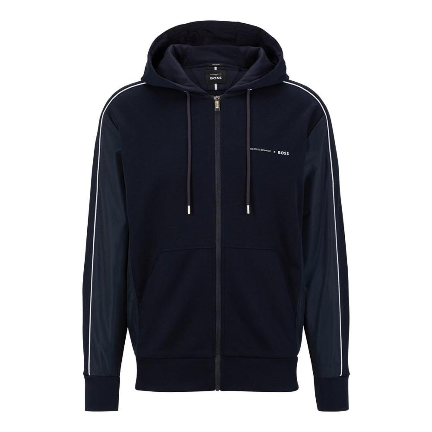 Men's Cotton-Blend Zip-Up Tonal Mesh Hoodie